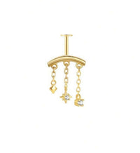 925 Sterling Silver Dangled Piercing