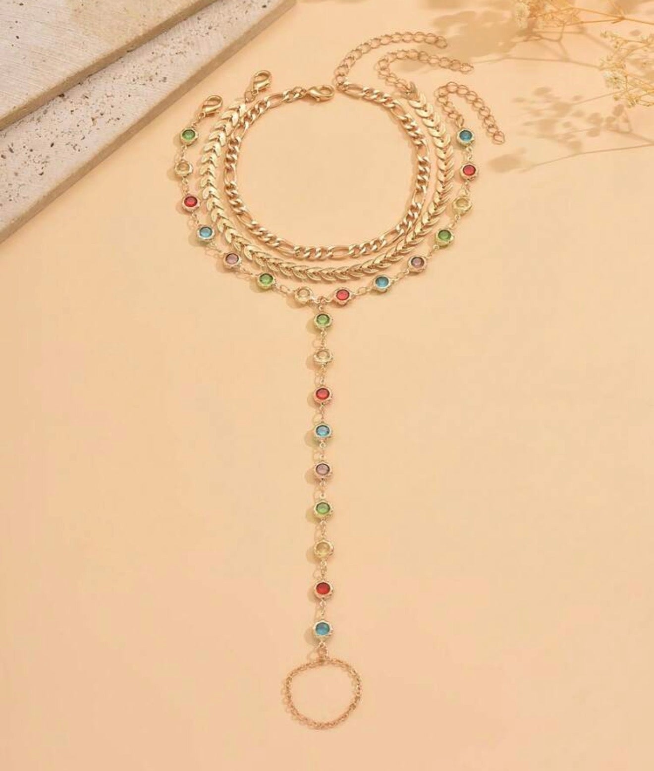 Mosaïque Dorée Anklet Set