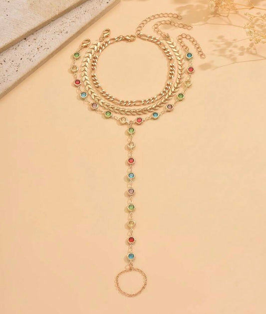 Mosaïque Dorée Anklet Set