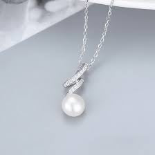 Natural Pearl with 925 Sterling Silver Necklace