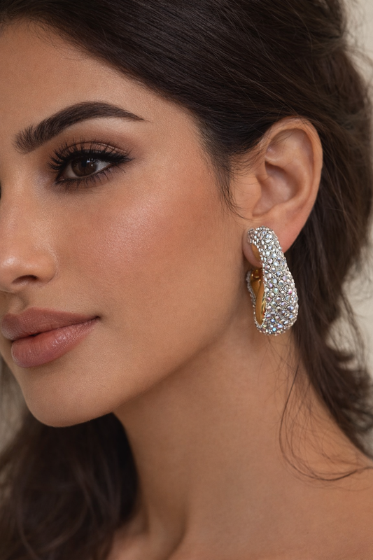 Silver Hoop Statement Earrings