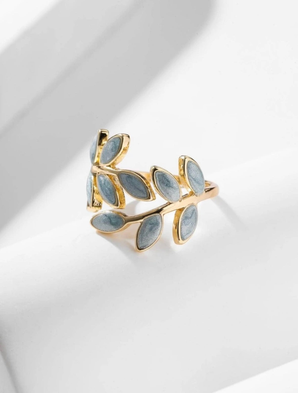 Blue Leaf Ring