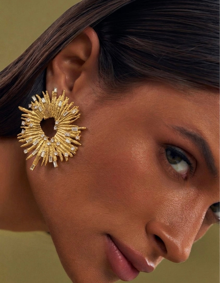 Lily Statement Golden Earrings