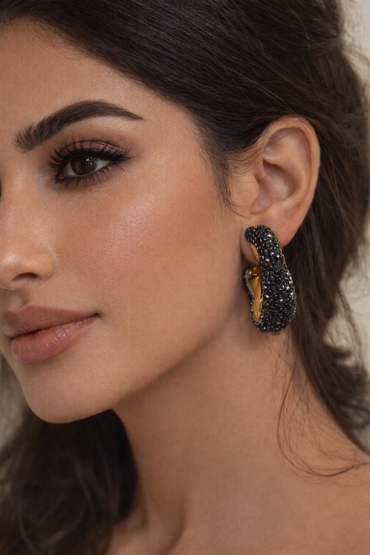 Noir Hoop Statement Earrings