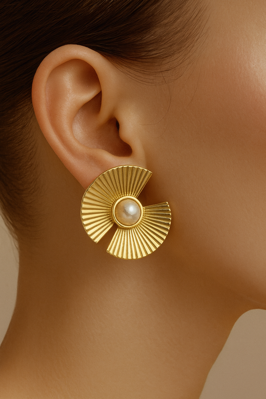 Golden Pearl Earrings