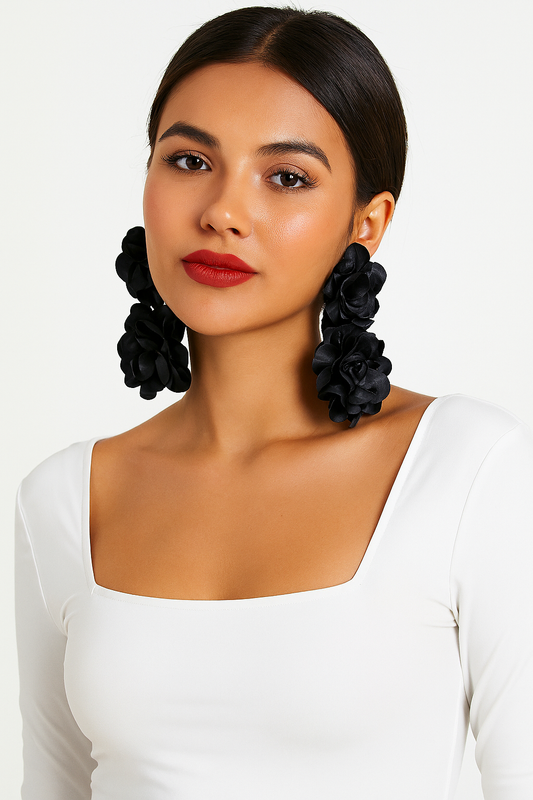 Noir Fleur Earrings