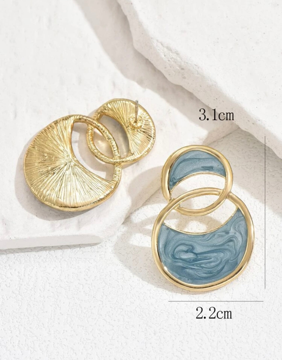 Two Round Blue Earrings