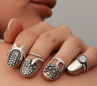 Vintage Nail Tip Rings “Set of Four”