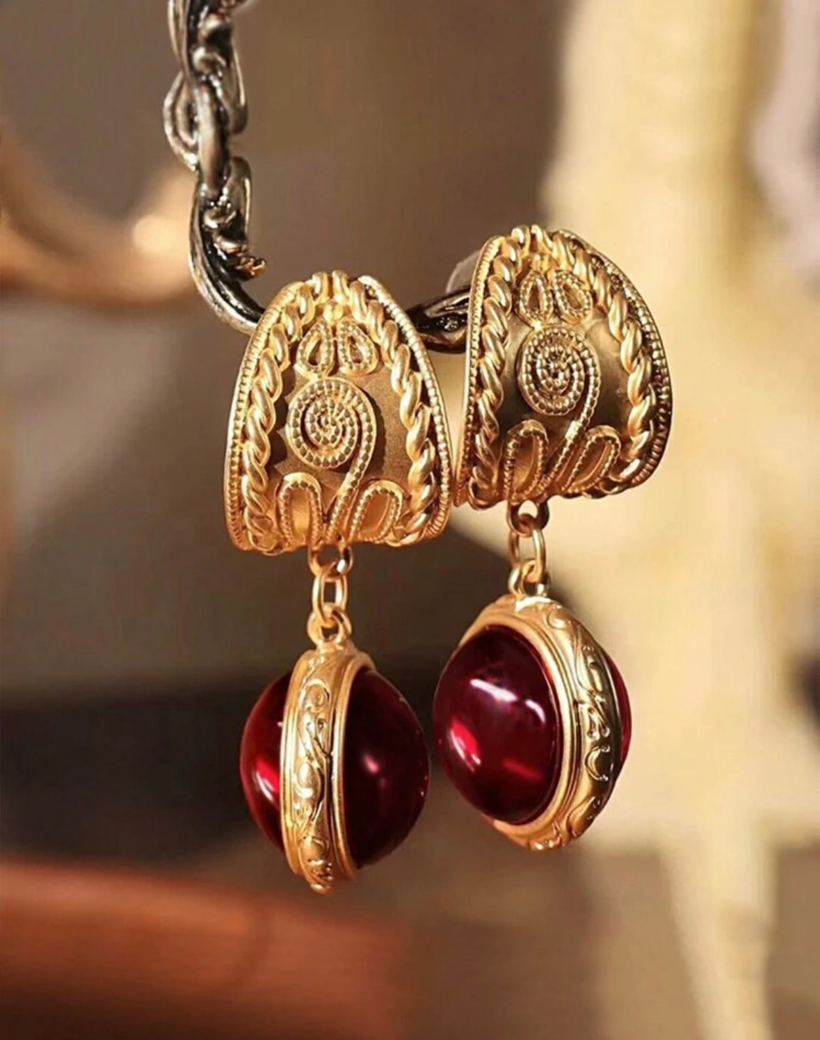 Gold Plated Dangling Earrings