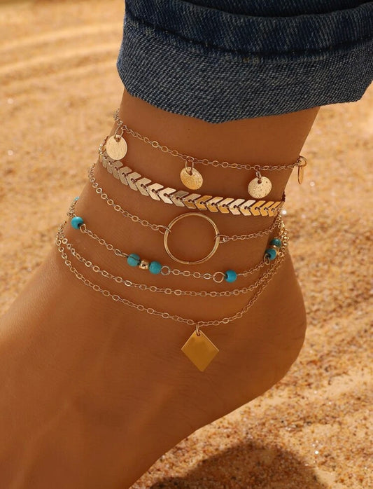 5 Pcs Anklet Set