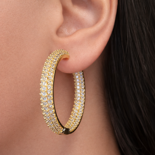 Soleil Crystal Hoops