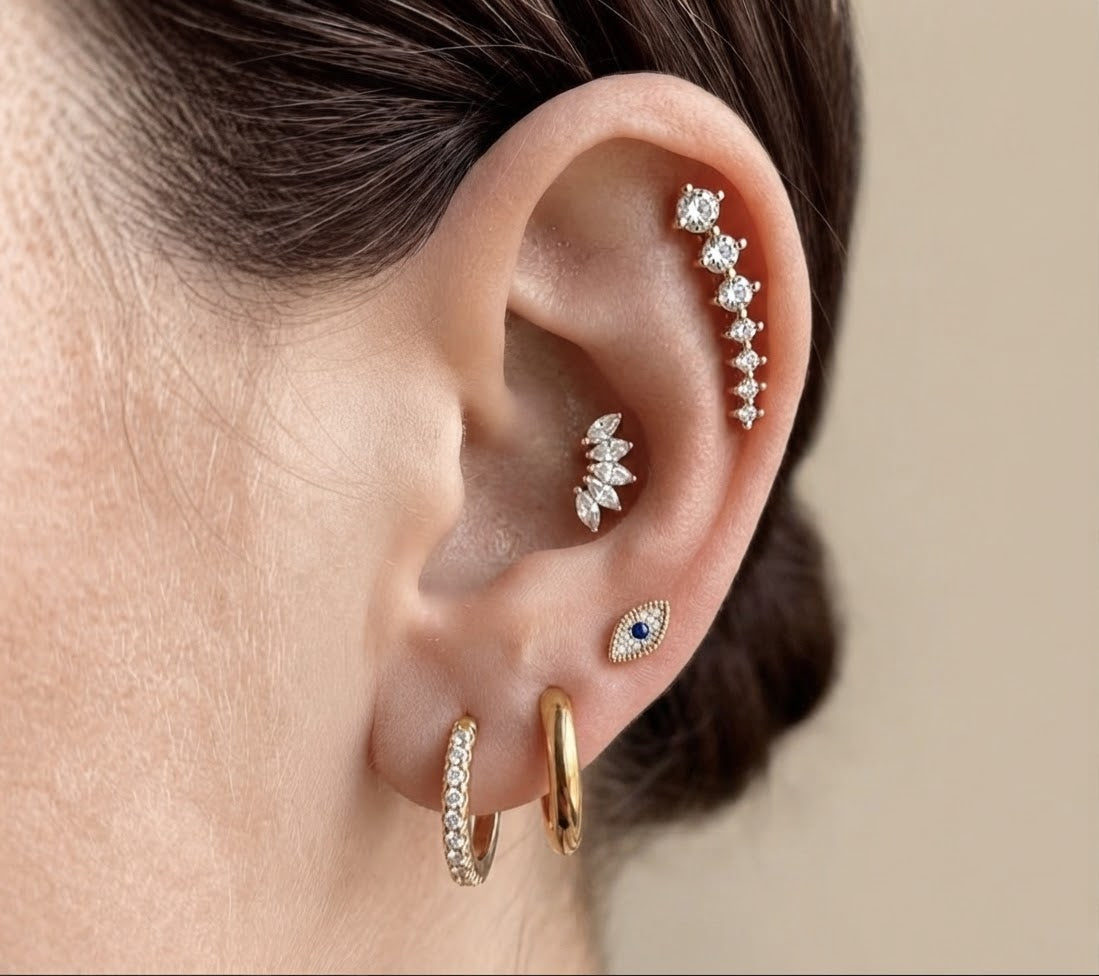 Evil Eye Earrings Set
