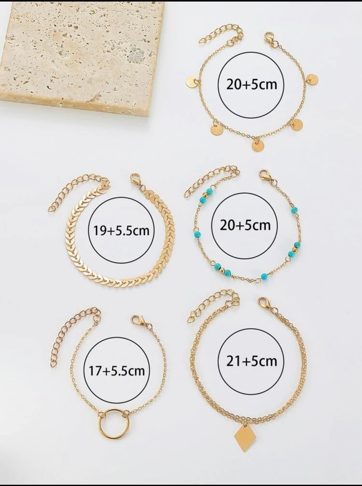 5 Pcs Anklet Set