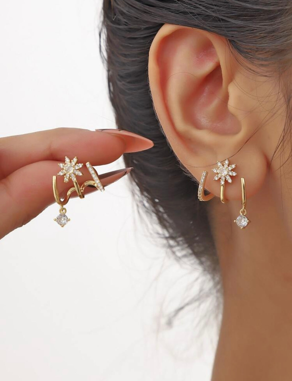 Star Triple Earrings