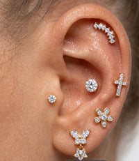 Lily Cross Rhinestone Pierced Set