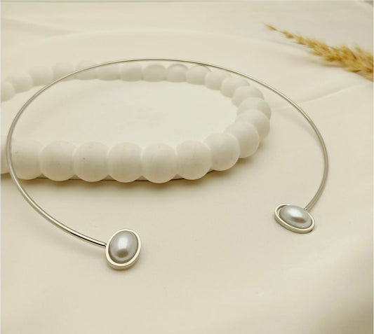 Silver with Pearl Choker