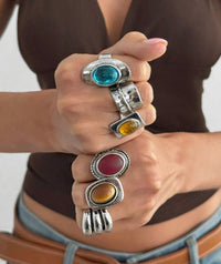 6 Pcs Vintage Statement Rings