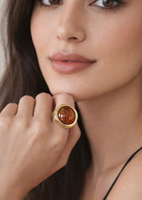 Amber Glow Oval Ring