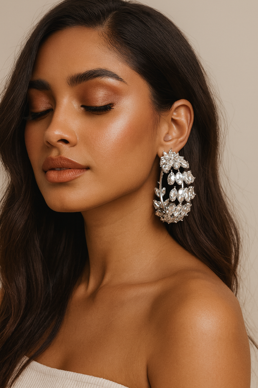 Crystal Leaves Earrings