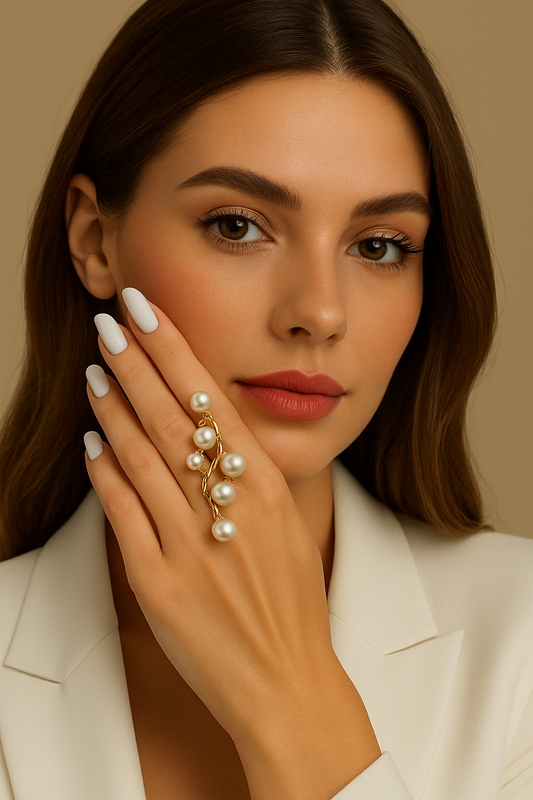 Elegant Pearl Wrap Ring