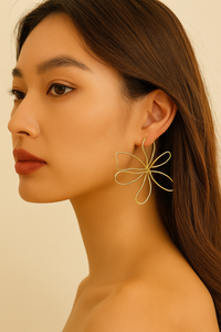 Flowery Brass Earrings