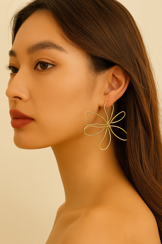 Flowery Brass Earrings