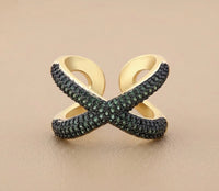 X Rhinestone Ring