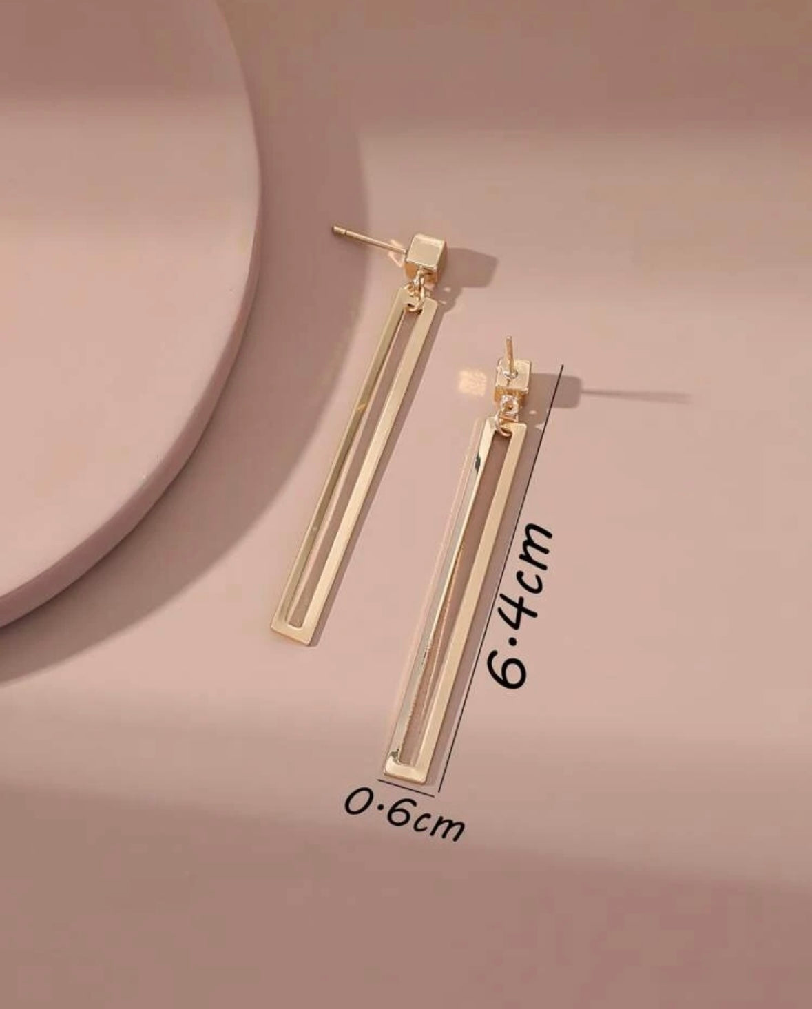 Long Drop Squared Earrings