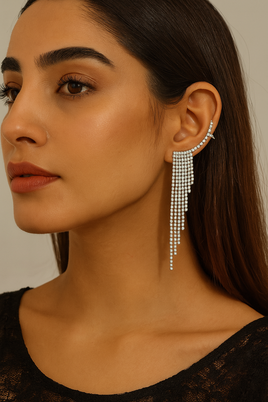 Rihanna Silver Earrings