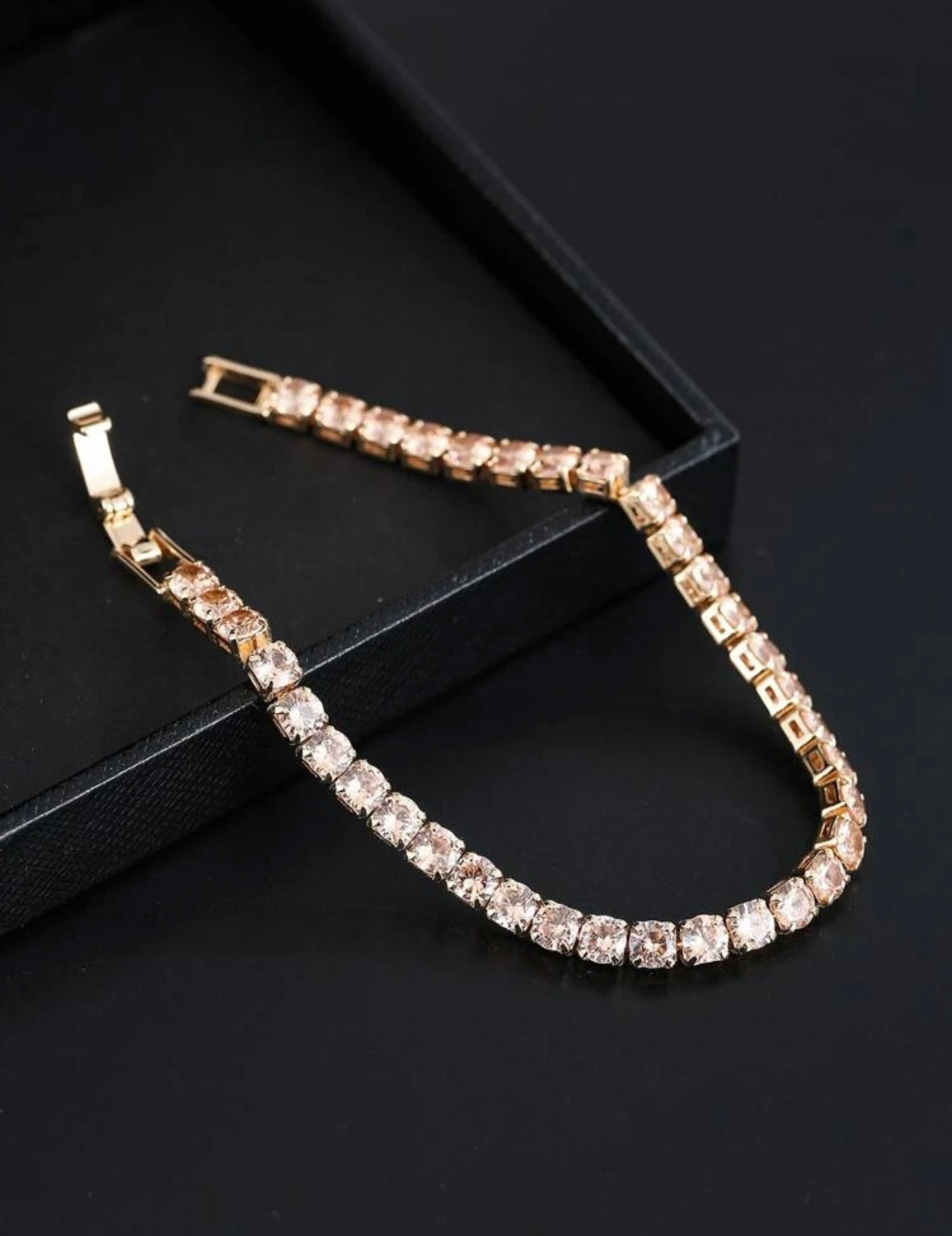 Champagne Cubic Zirconia Tennis Bracelet