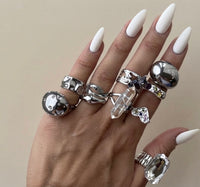 10 Pieces Resin Summer Ring Set