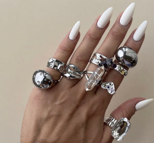 10 Pieces Resin Summer Ring Set