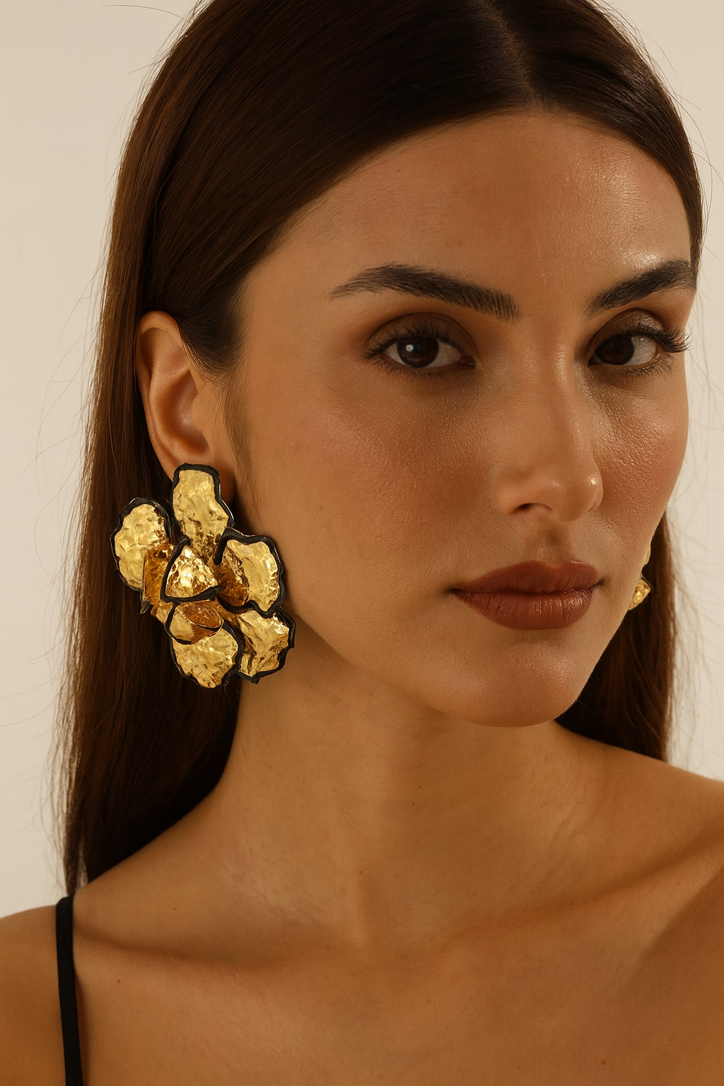 Golden Flowery Earrings