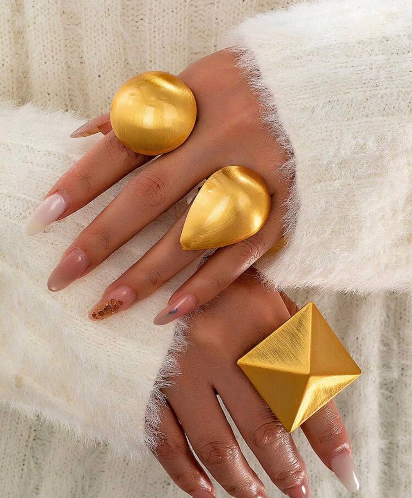 Three Pieces Statement Ring Set