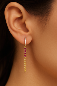 Fuchsia Golden Earrings