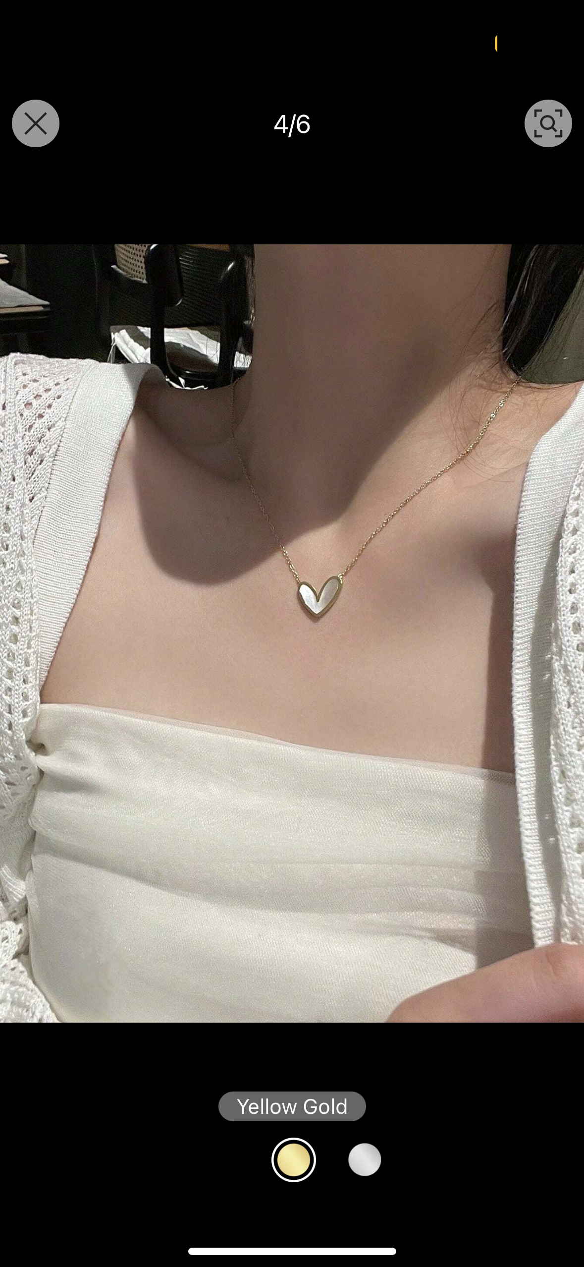 White Heart Necklace