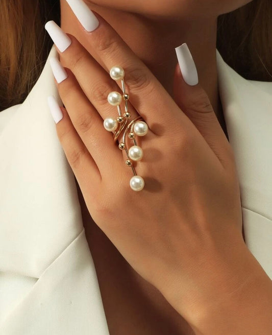 Elegant Pearl Wrap Ring