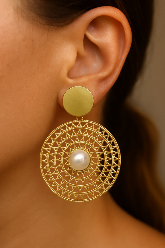 Pearly Golden Earrings
