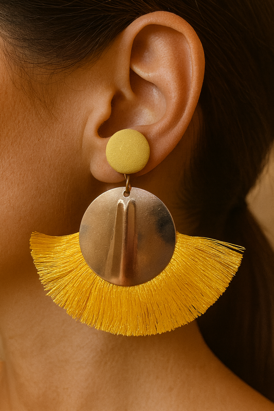 Yellow Tassel Earrings