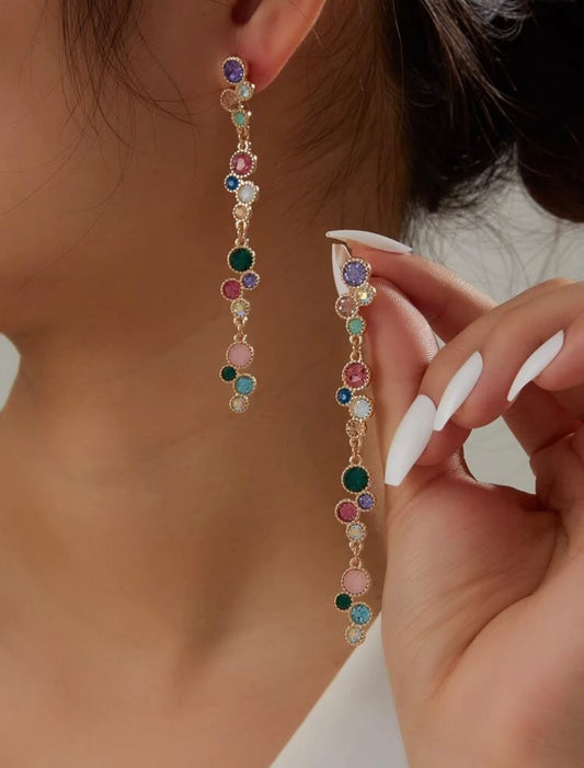 Multicolour Stone Drop Earrings