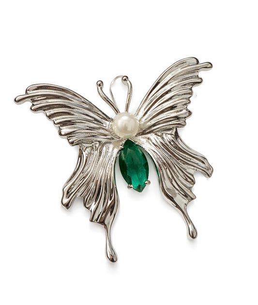 Émeraude Papillon Brooch