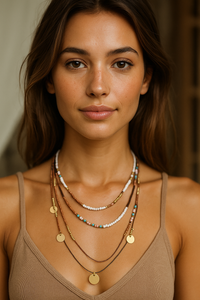 Three Layered Rice Necklace