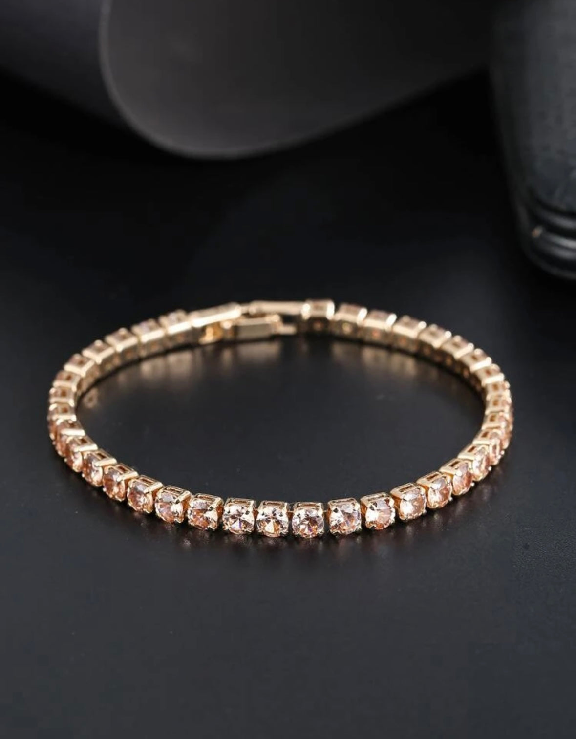 Champagne Cubic Zirconia Tennis Bracelet