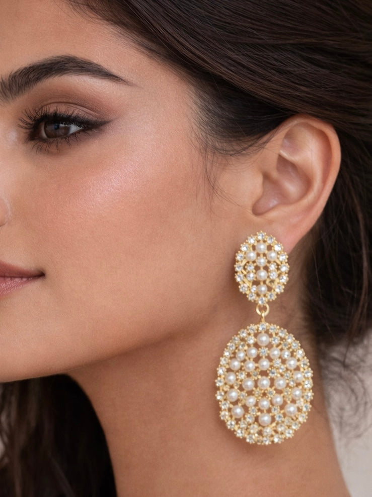 Crystal Pearl Earrings