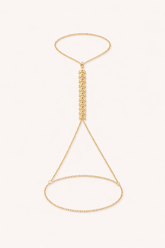 Golden Laurel Hand Chain
