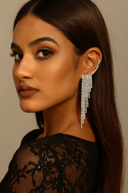 Rihanna Silver Earrings