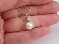 Natural Pearl with 925 Sterling Silver Necklace