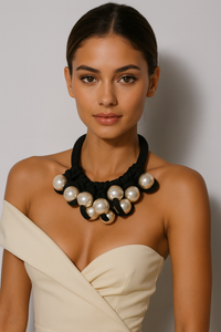 Noir Pearly Statement Necklace