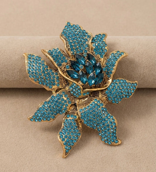 Super Shiny Turquoise Lily Brooch