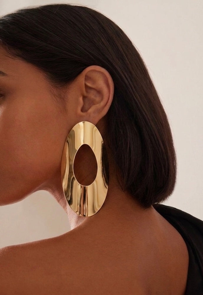 O Statement Silver Earrings